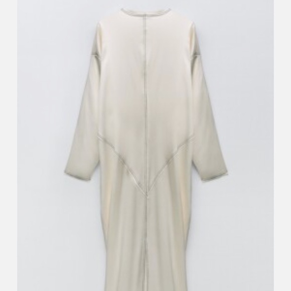 Zara Cream Draped Maxi Dress - Picture 2 of 6